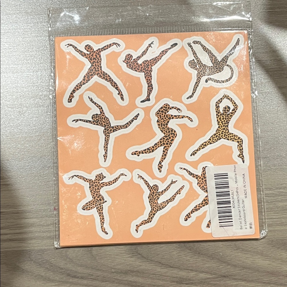 Leopard Print Ballet Dancer Stickers (54) pieces New